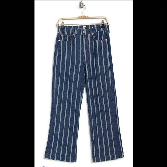 Seven all mankind stripe cropped wide leg jeans size 30, NWT - Picture 4 of 9